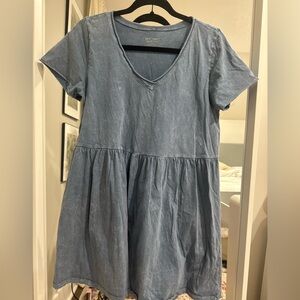 Elegant Denim Blue Mini Dress